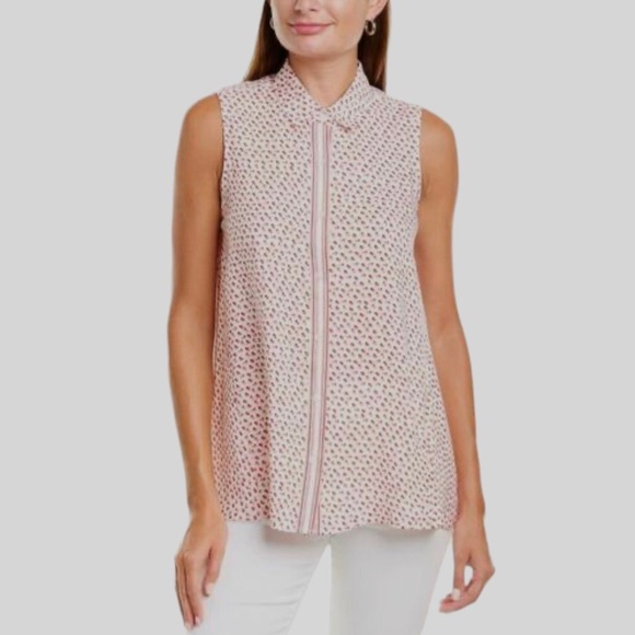 MAX STUDIO TANK TOP SLEEVELESS BUTTON DOWN SHIRT - Picture 5 of 15